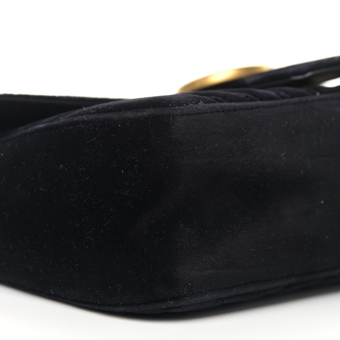 Velvet Matelasse Small GG Marmont Shoulder Bag Black