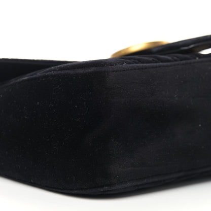Gucci Velvet Matelasse Small GG Marmont Shoulder Bag Black 8 of 11