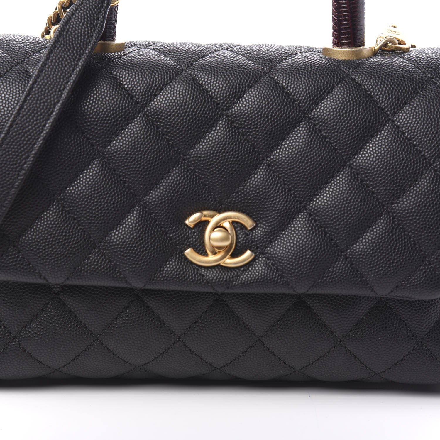 Chanel Caviar Lizard Embossed Quilted Mini Coco Handle Flap Black 17 of 20