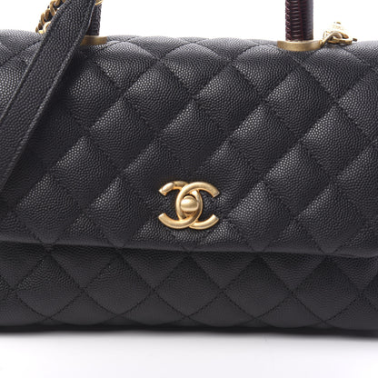 Chanel Caviar Lizard Embossed Quilted Mini Coco Handle Flap Black 17 of 20