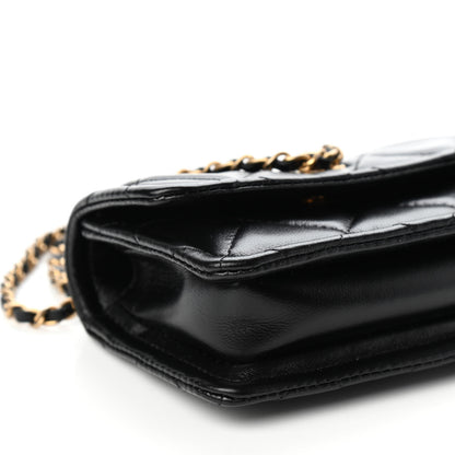 Chanel Shiny Lambskin Quilted Extra Mini Flap Black 8 of 9