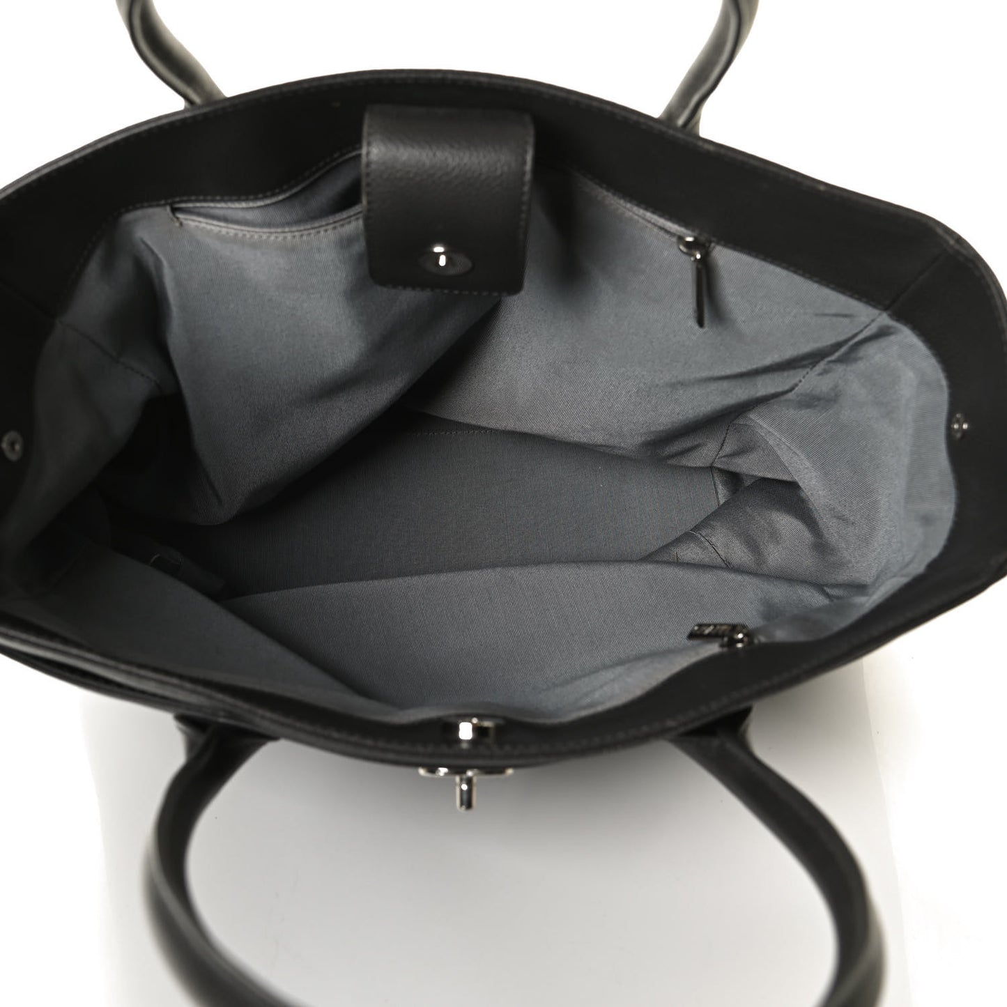 Calfskin Tall Cerf Tote Dark Grey