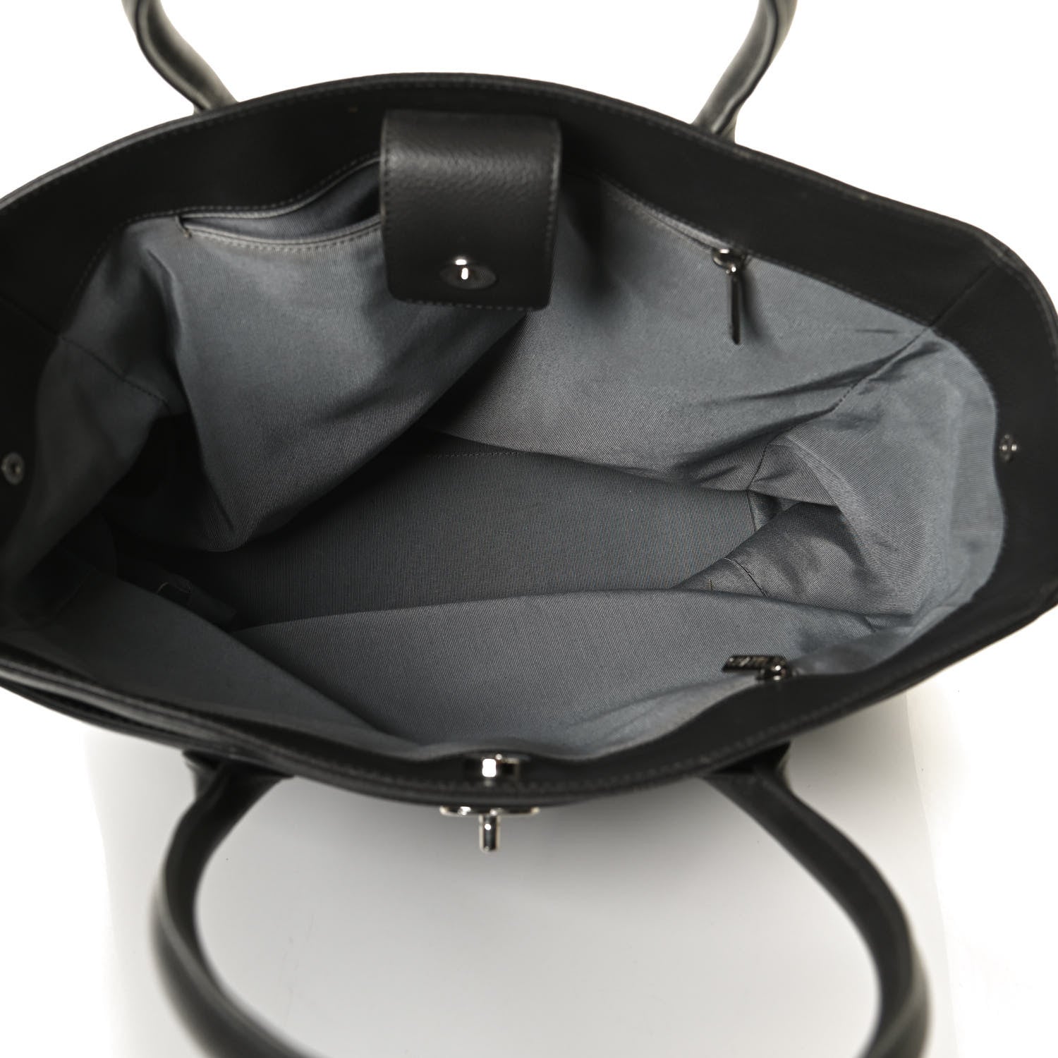 Chanel Calfskin Tall Cerf Tote Dark Grey 4 of 10