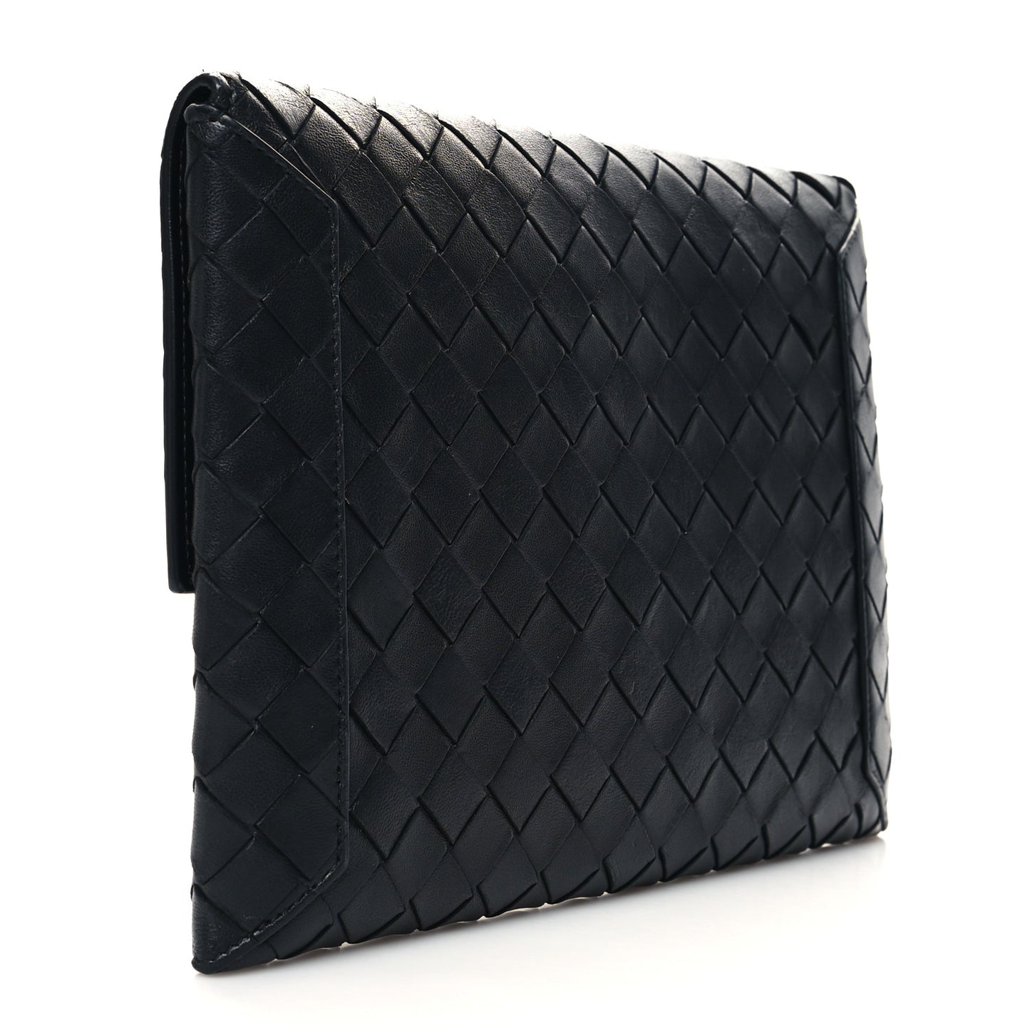 Nappa Intrecciato Flap Pouch Black