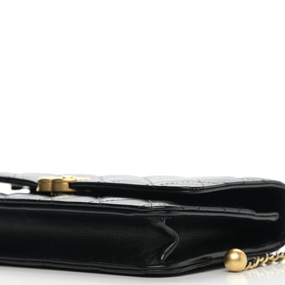 Chanel Calfskin Quilted Perfect Fit Wallet On Chain WOC Black 11 of 12