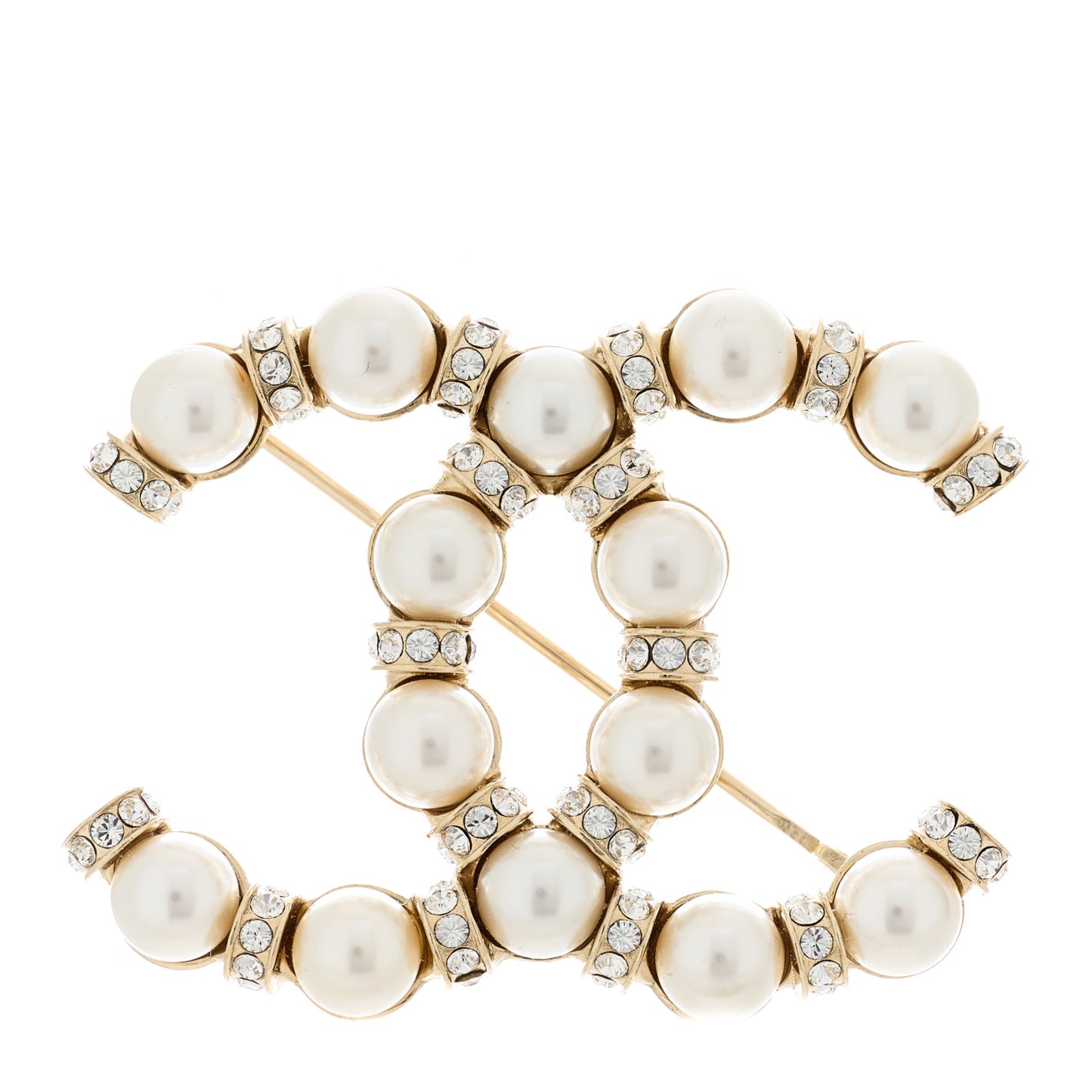 Pearl Crystal Nefertiti CC Brooch Gold
