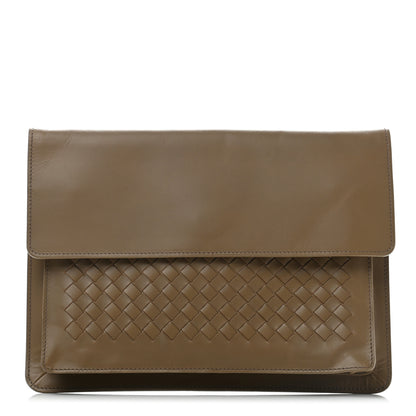 Bottega Veneta Calfskin Intrecciato Pocket Flap Clutch Maple 1 of 11