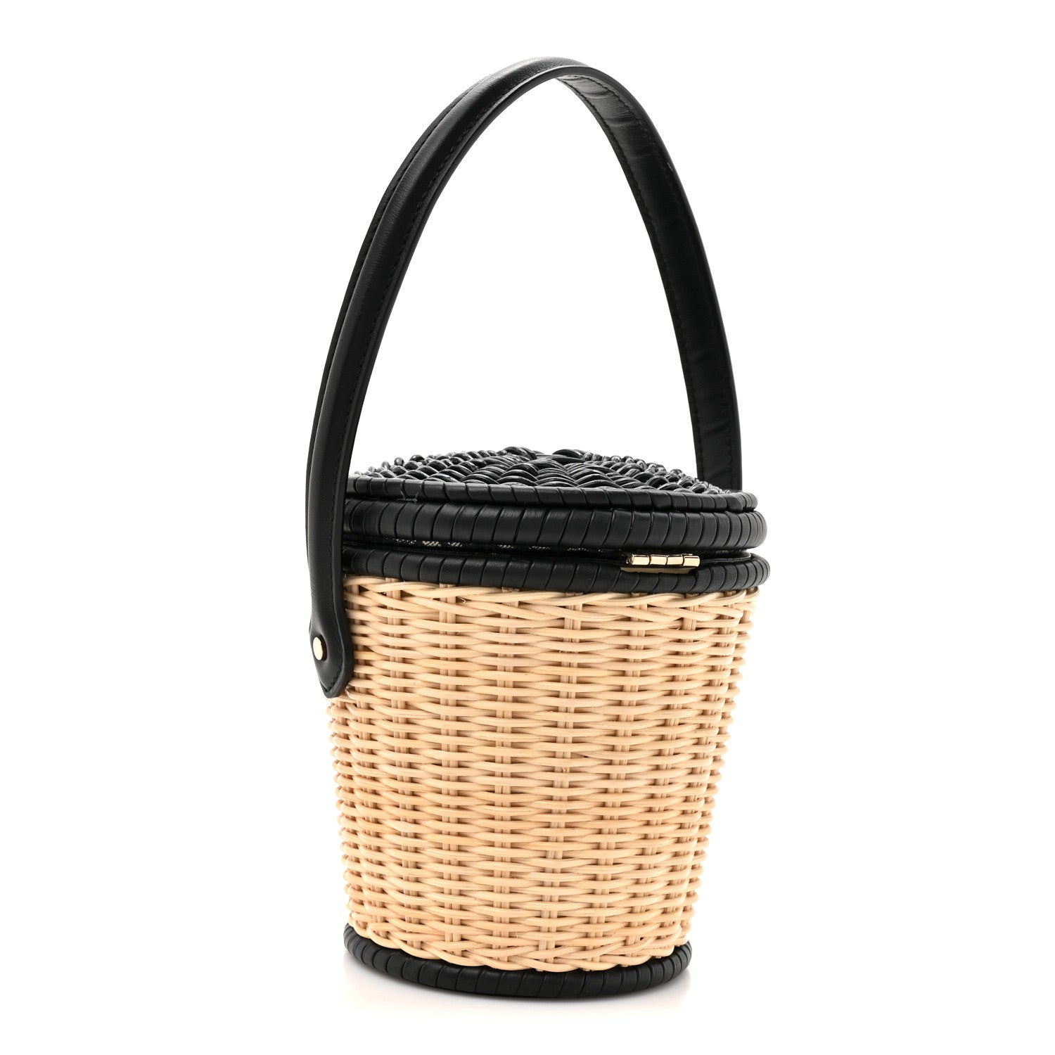 Christian Dior Wicker CD Bucket Bag Black 3 of 10