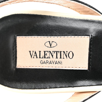 Valentino Garavani Nappa Rockstud Ankle Strap 100mm Sandals 38 Rosso Valentino White Black 6 of 8