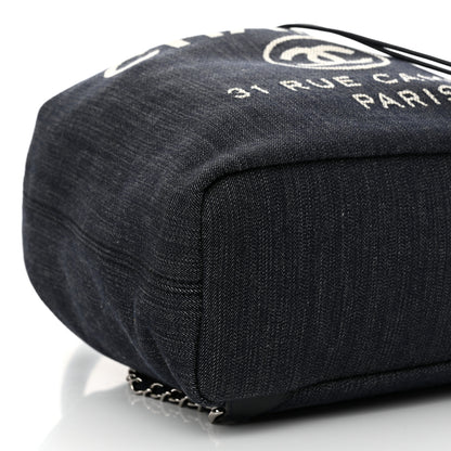 Chanel Canvas Large Deauville Backpack Denim Blue 7 of 8