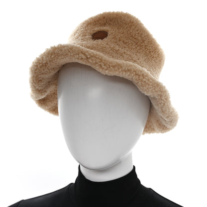 Hermes Shearling Womens Fauve Bucket Hat 57 Marron Tonka 2 of 8