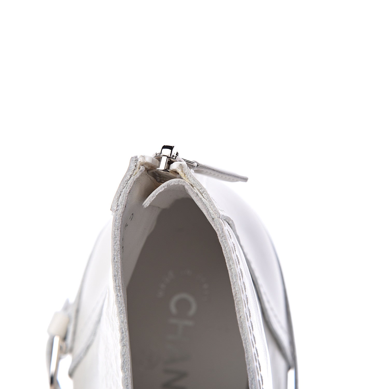 Chanel Crackled Calfskin Pearl Chain CC Short Boots 42 White 12 of 12