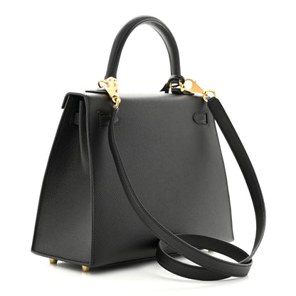 Hermes Epsom Kelly Sellier 25 Black 3 of 11