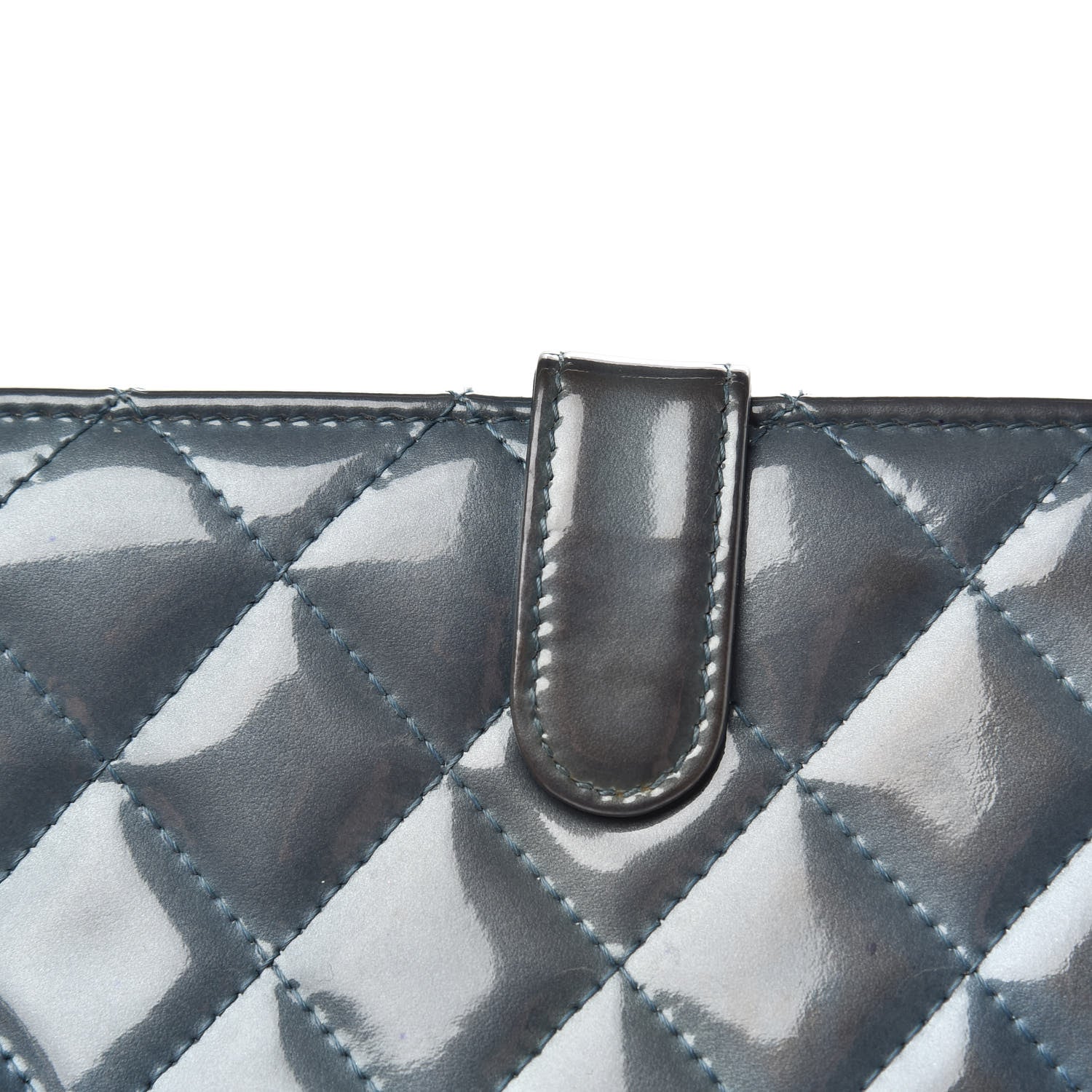 Chanel Patent Quilted Brilliant Flap Wallet Royal Blue 10 of 18