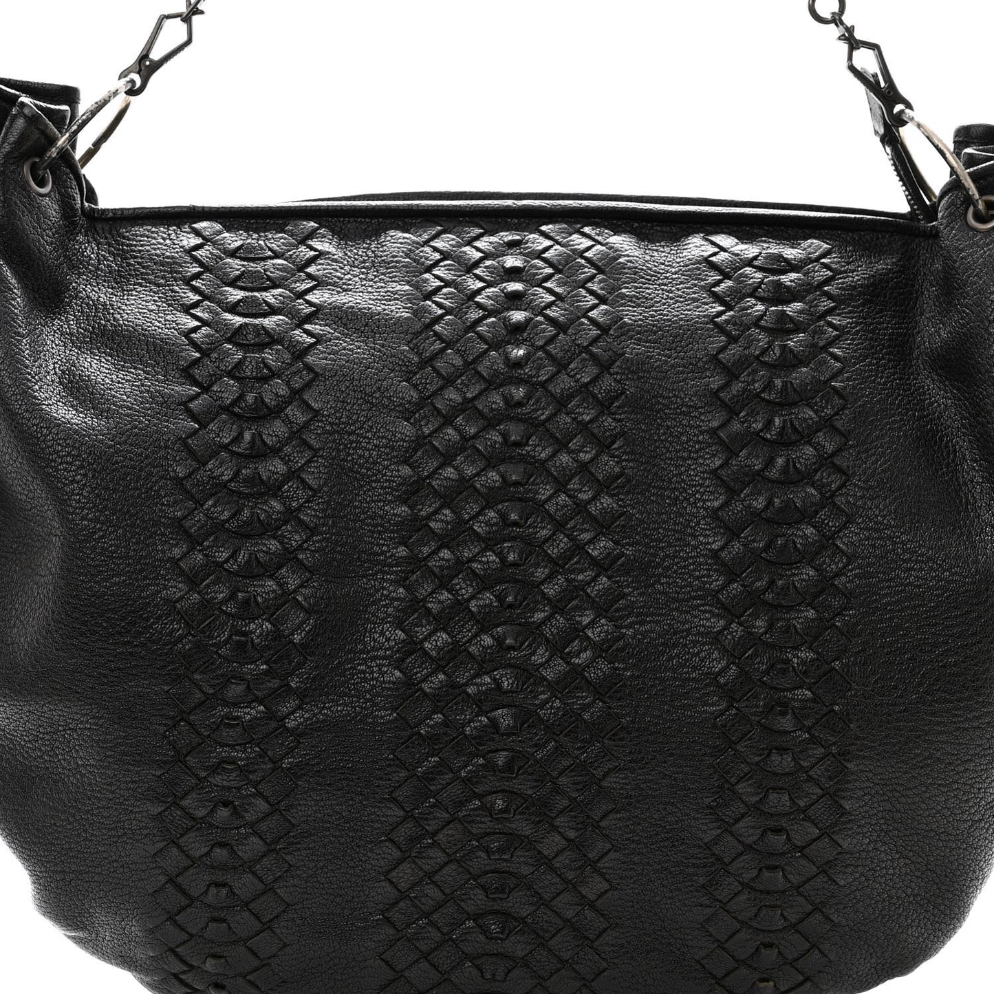 Cervo Deerskin Woven Hobo Black