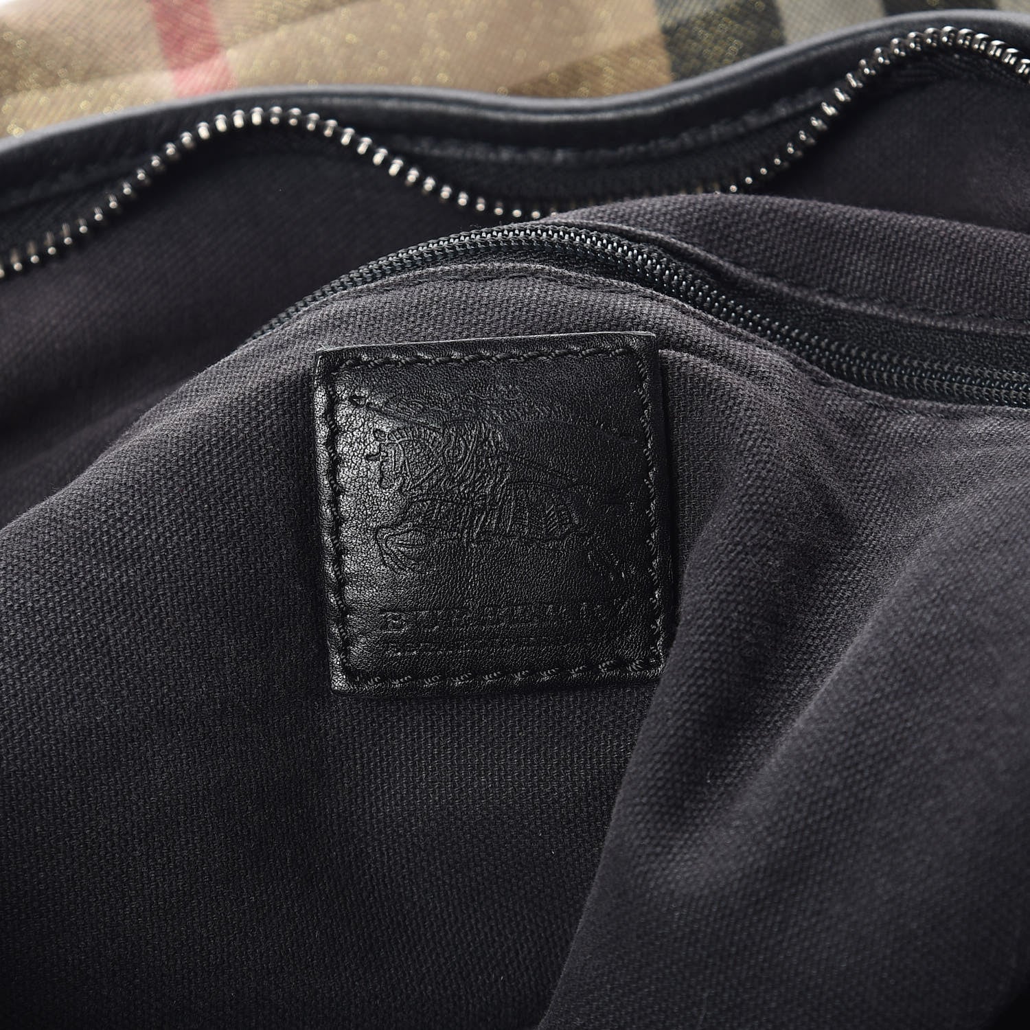 Burberry Shimmer House Check Tote Black 6 of 13