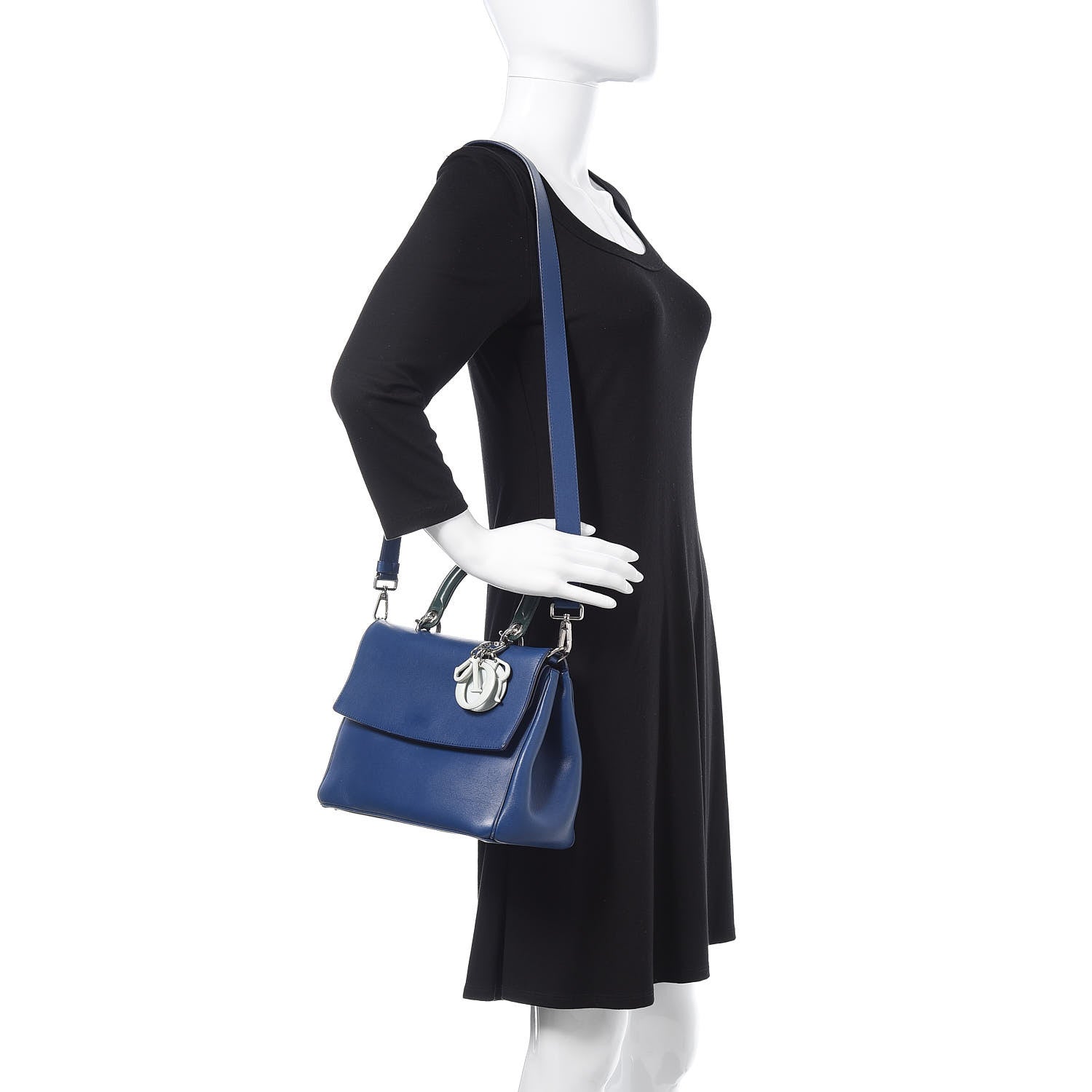 Christian Dior Smooth Calfskin Small Tri-Color Be Dior Flap Blue Celeste Deep Green 2 of 23