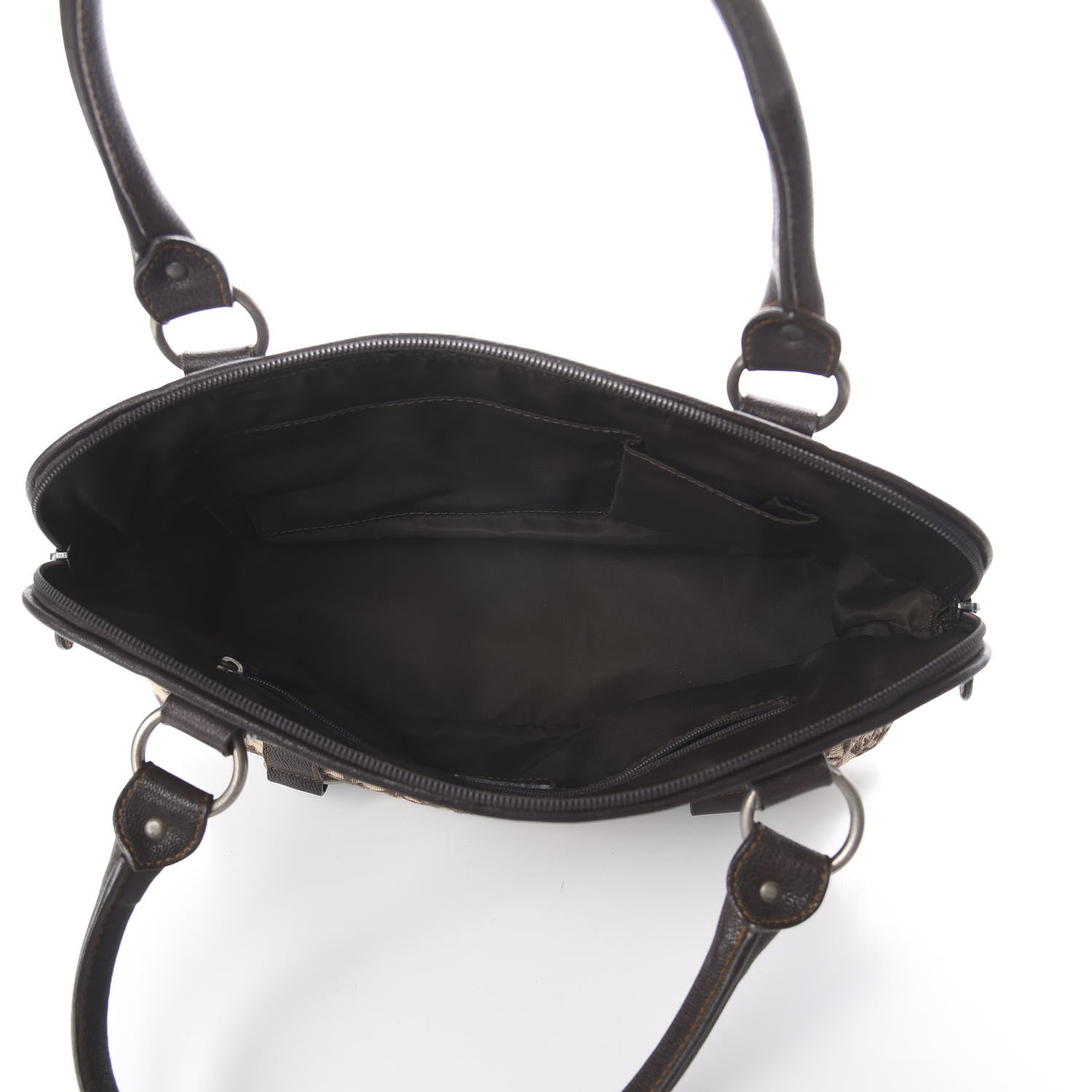Christian Dior Monogram Traveler Satchel Brown 4 of 8