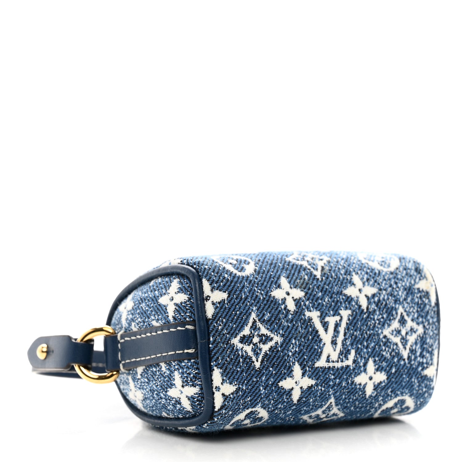 Louis Vuitton Denim Monogram Jacquard Micro Speedy Bag Charm Bleu 4 of 7