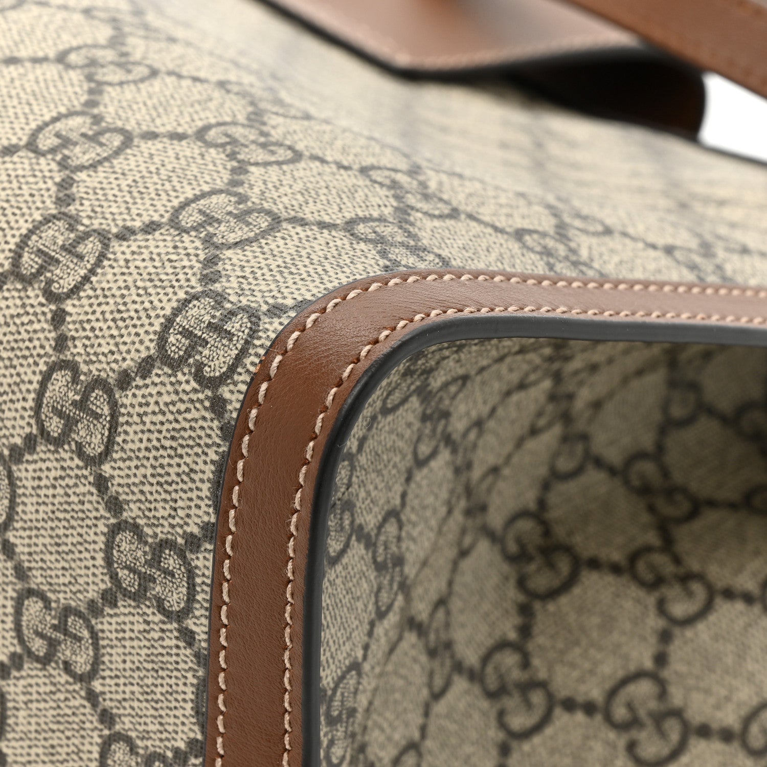 Gucci GG Supreme Monogram Medium Padlock Tote Beige Cuir 13 of 14