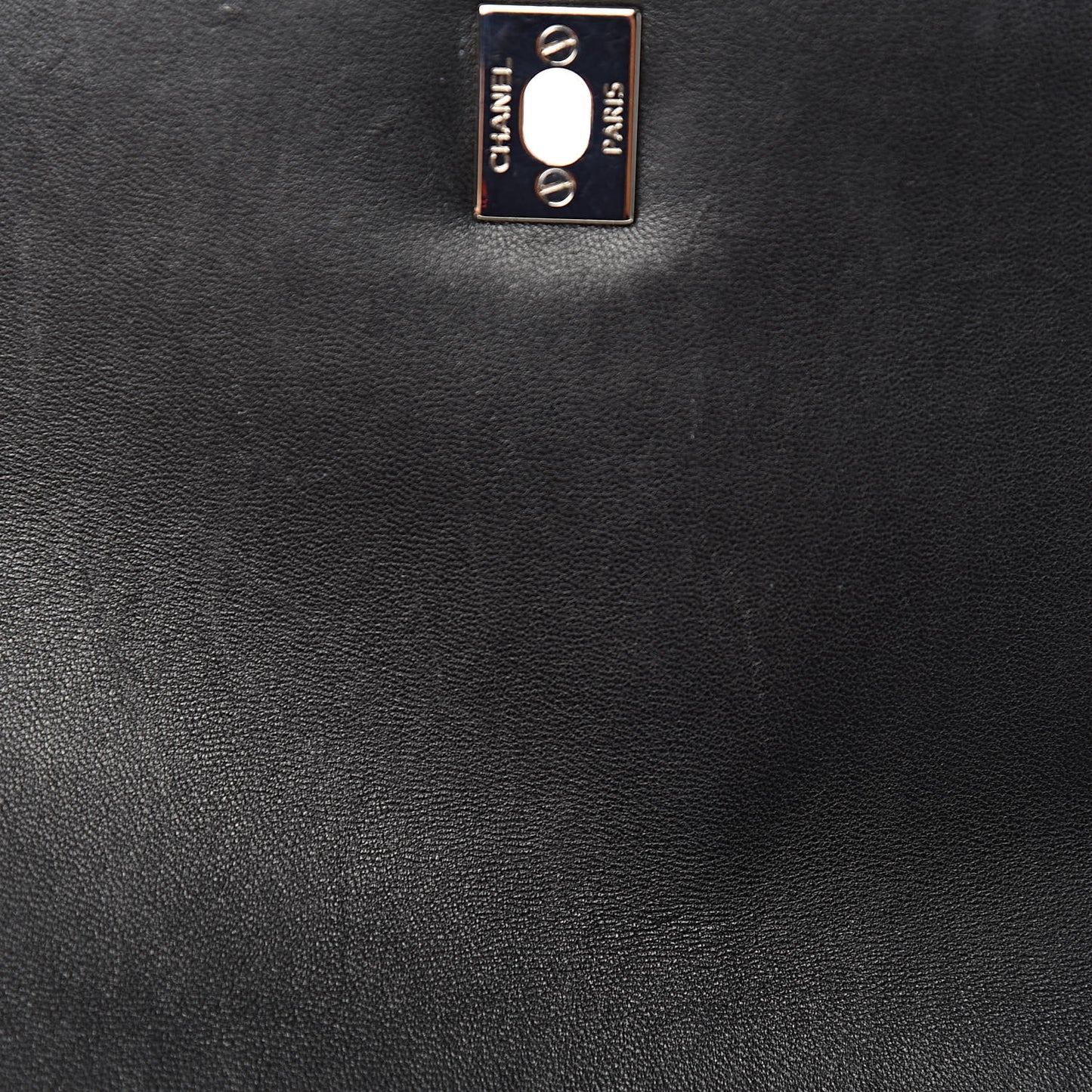 Lambskin Quilted Large Geometric Flap Black