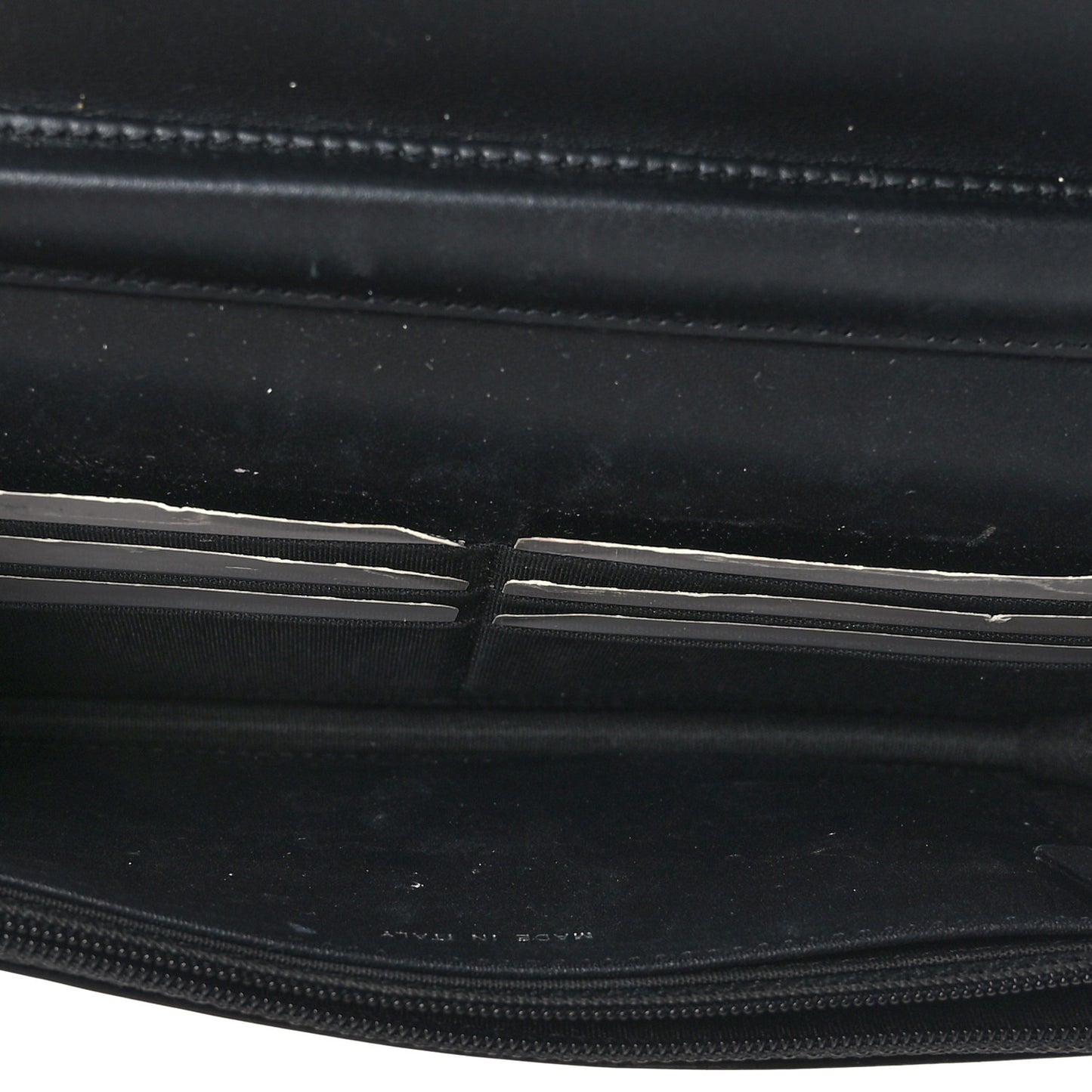 Patent Quilted Brilliant Wallet On Chain WOC Black