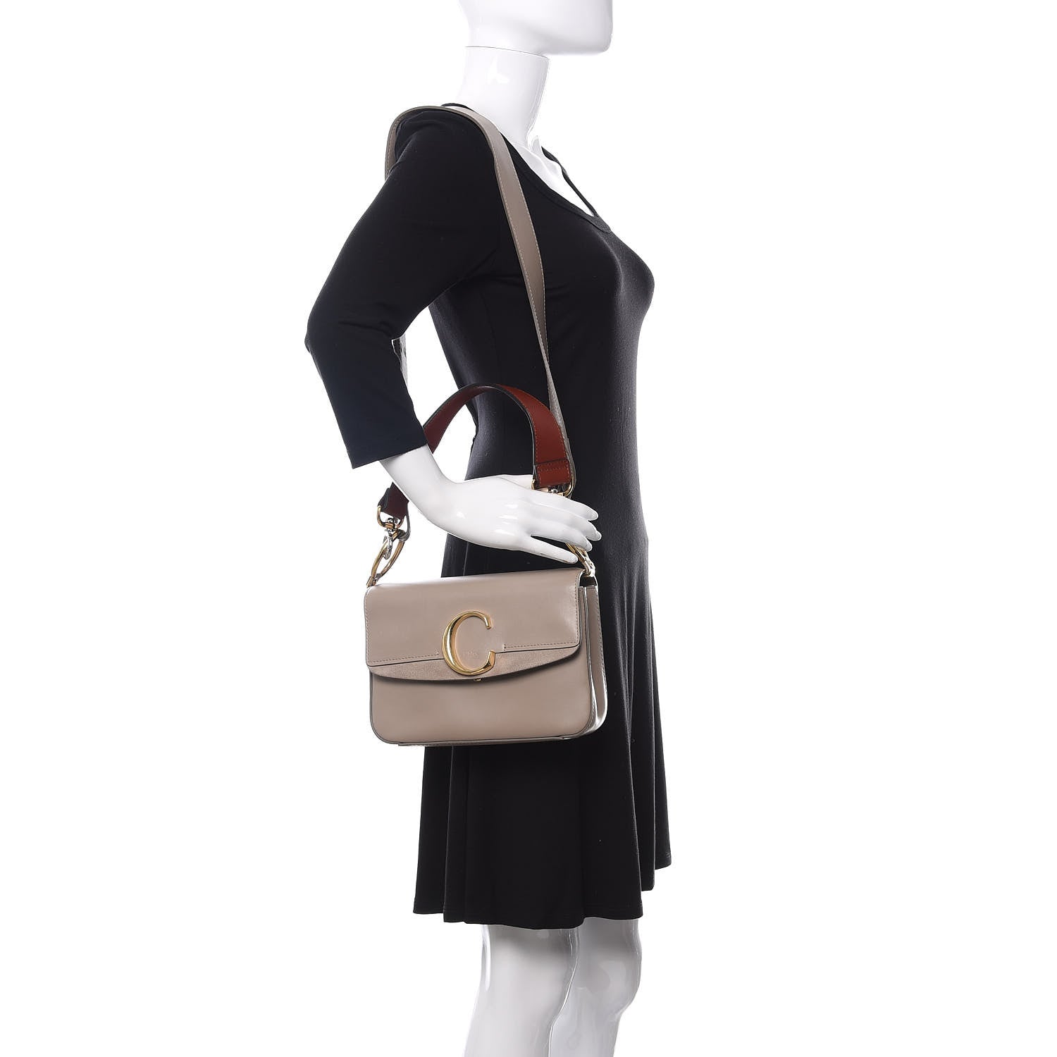 Chloe Calfskin Small C Double Carry Motty Grey 2 of 12