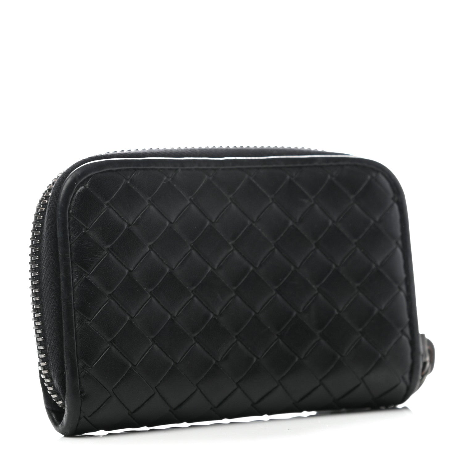Bottega Veneta Nappa Intrecciato Zip Around Coin Purse Black 3 of 7