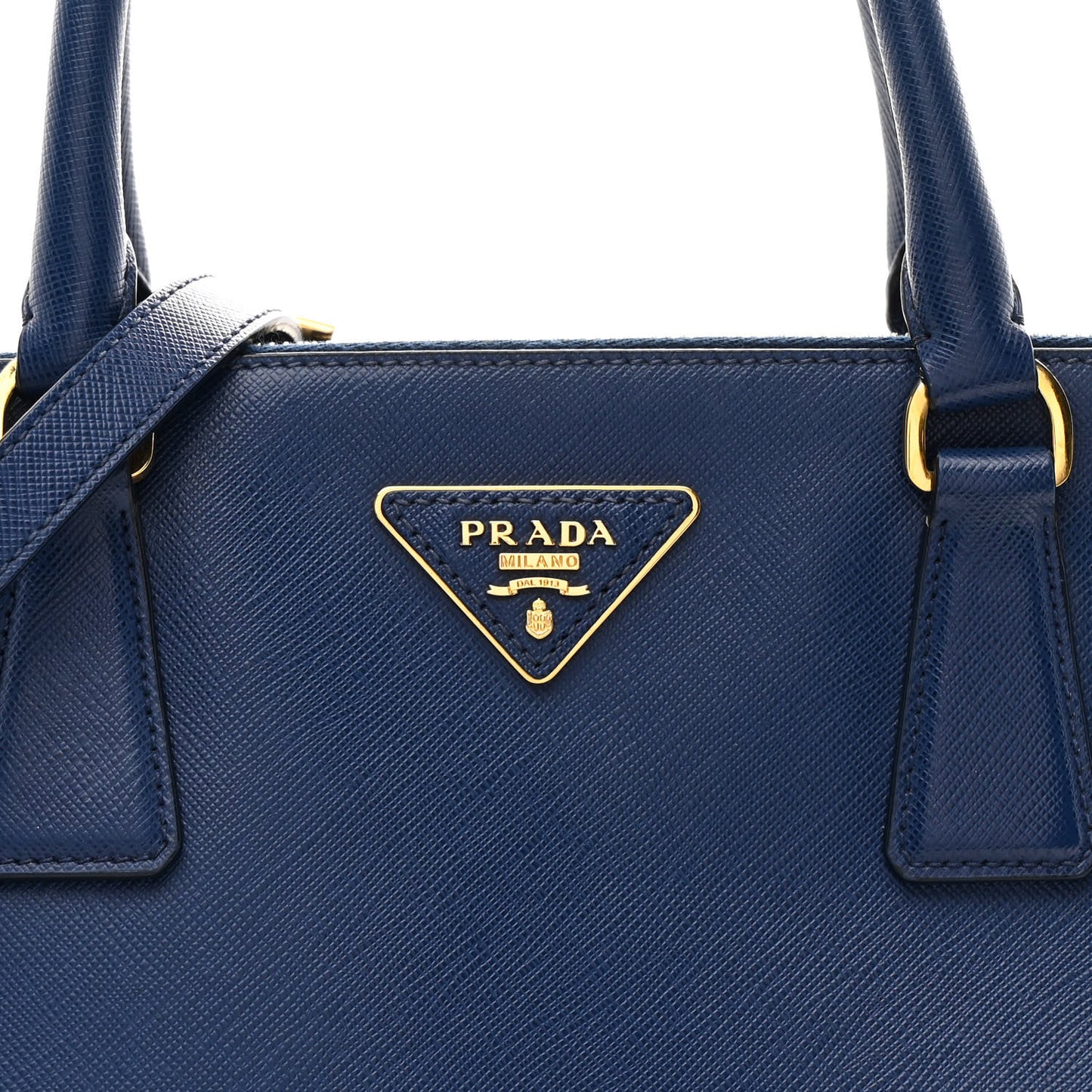 Saffiano Lux Medium Galleria Double Zip Tote Bluette