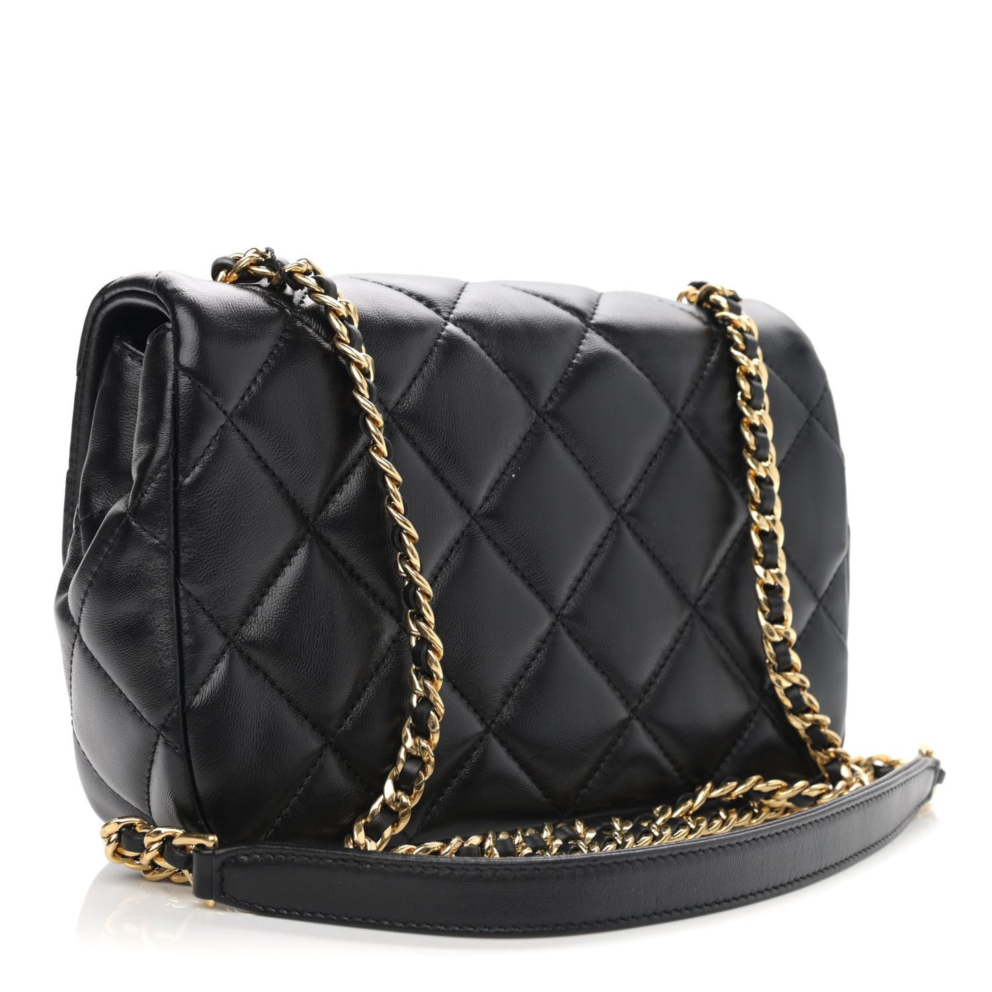 Lambskin Quilted Mini Flap Black