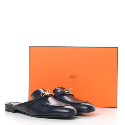 Hermes Goatskin Oz Mules 41 Bleu Indigo 8 of 8