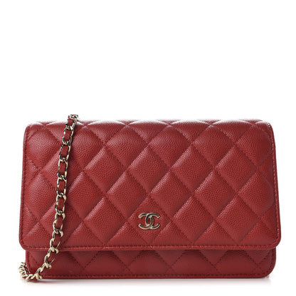 Chanel Caviar Quilted Wallet On Chain WOC Red 1 of 11