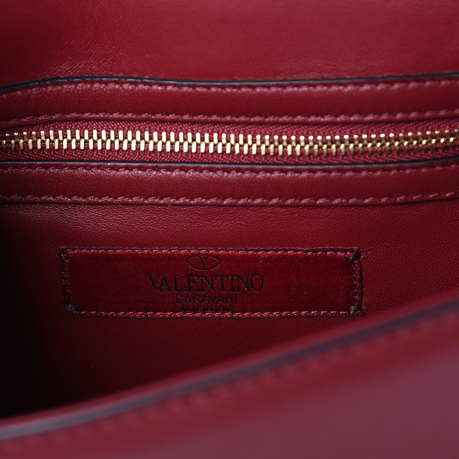 Valentino Garavani Vitello Embellished Small Glam Lock Rockstud Flap Dark Red 6 of 7