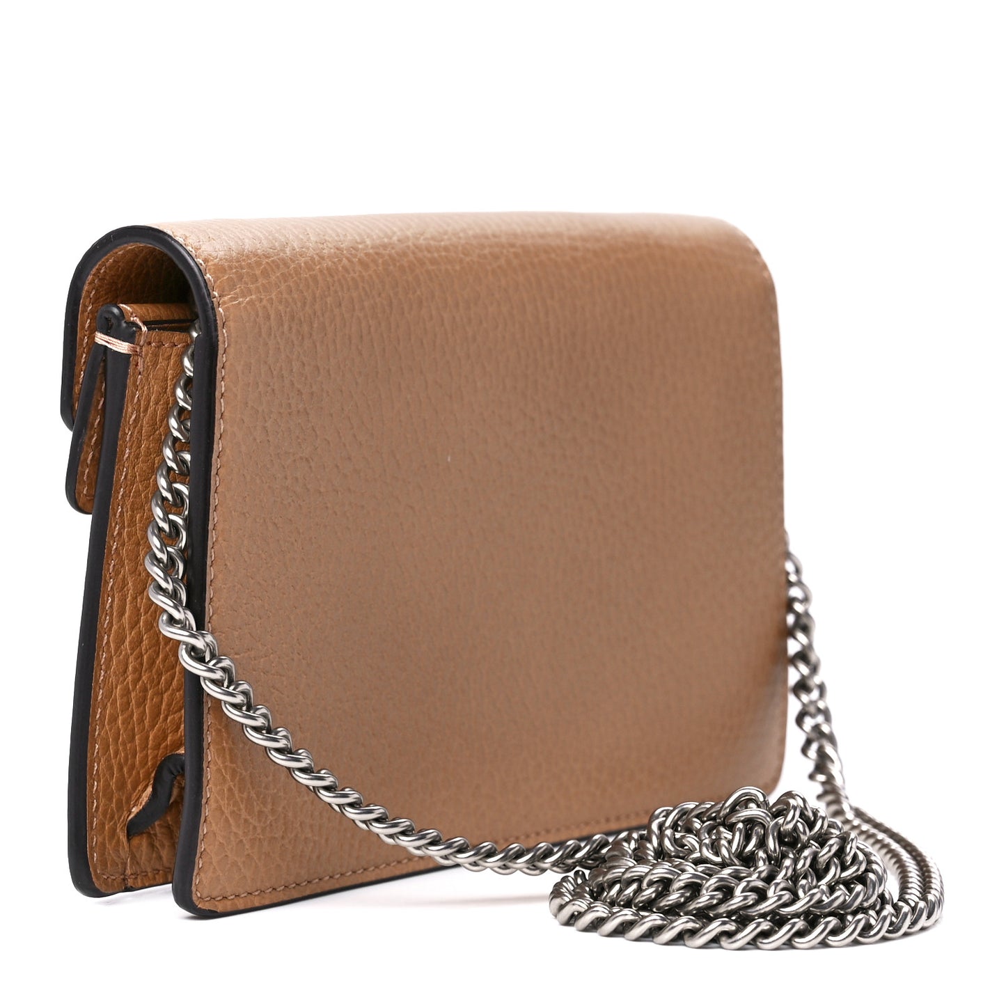 Dollar Calfskin Crystal Super Mini Dionysus Shoulder Bag Natural Tan Black Diamond