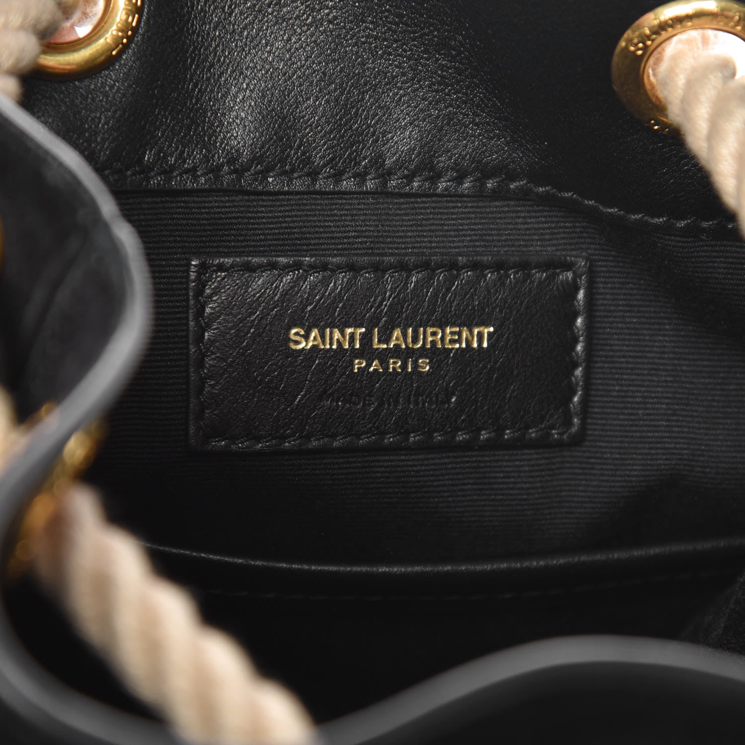 Saint Laurent Suede Studded Small Seau Bucket Bag Black 7 of 8