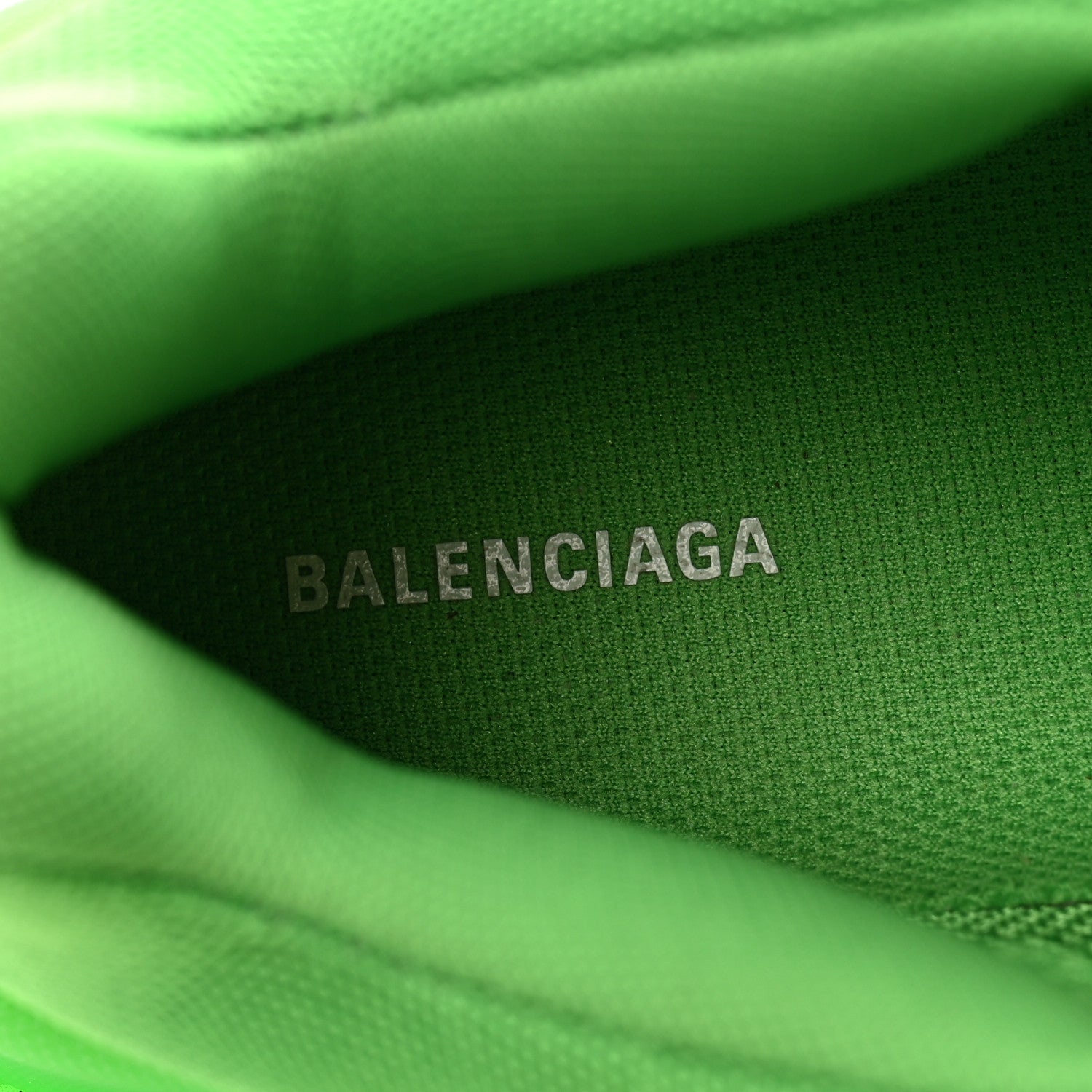 Balenciaga Fabric Mesh Clear Sole Womens Triple S Sneakers 38 Green 6 of 7
