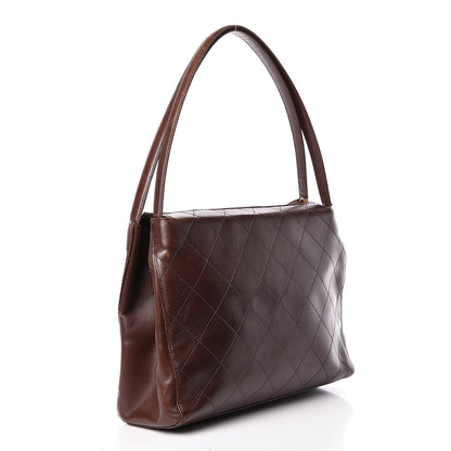 Chanel Lambskin Diamond Stitched Shoulder Bag Brown 3 of 22