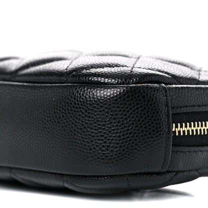Chanel Caviar Quilted Small Curvy Pouch Cosmetic Case Black 9 of 10