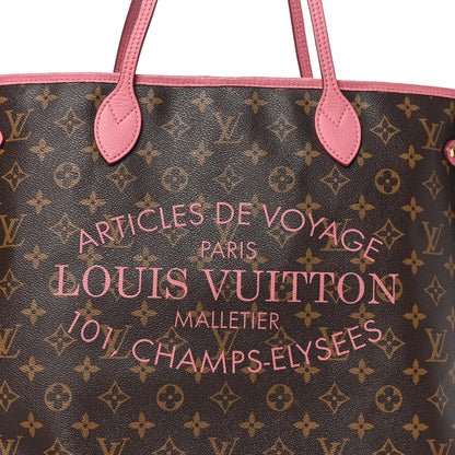 Louis Vuitton Monogram Articles de Voyage Ikat Neverfull GM Rose Velours 6 of 10