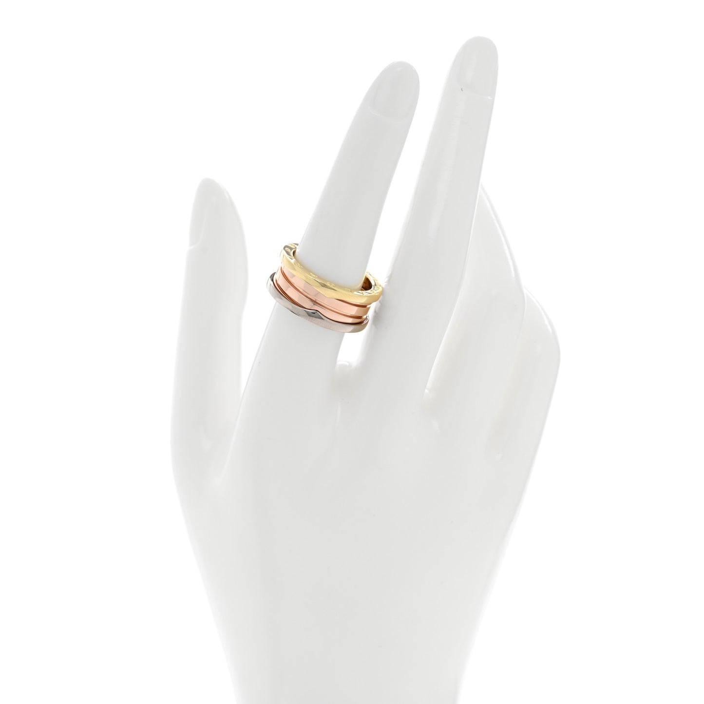 18K Rose White Yellow Gold B.Zero1 Three-Band Ring 57 8