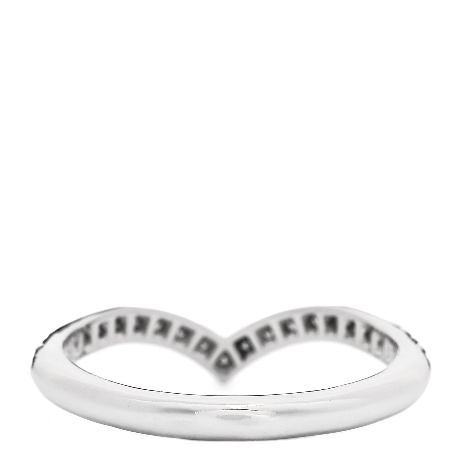 Tiffany Platinum Diamond Soleste V Band Ring 53 6.5 3 of 5