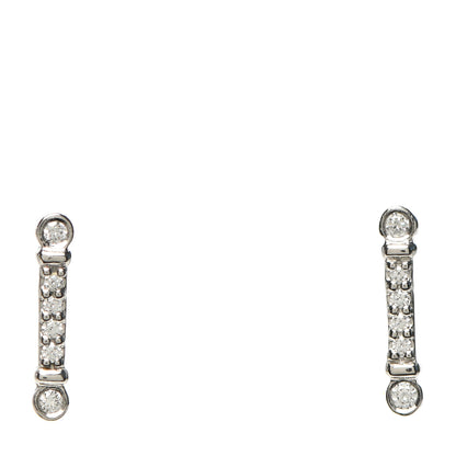 Tiffany Platinum Diamond Fleur de Lis Key Bar Earrings 1 of 5
