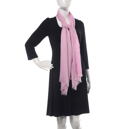 Gucci Wool Silk GG Monogram GGNat Scarf Rose 2 of 4