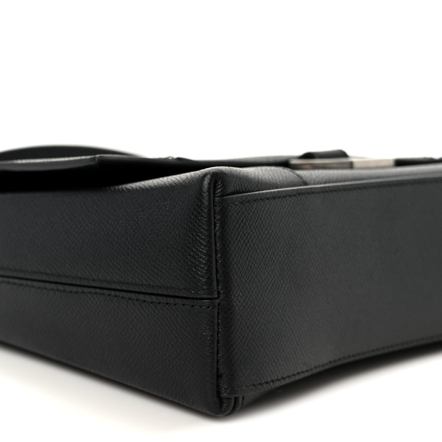 Semi Matte Soft Textured Calfskin Downtown Shoulder Bag Black
