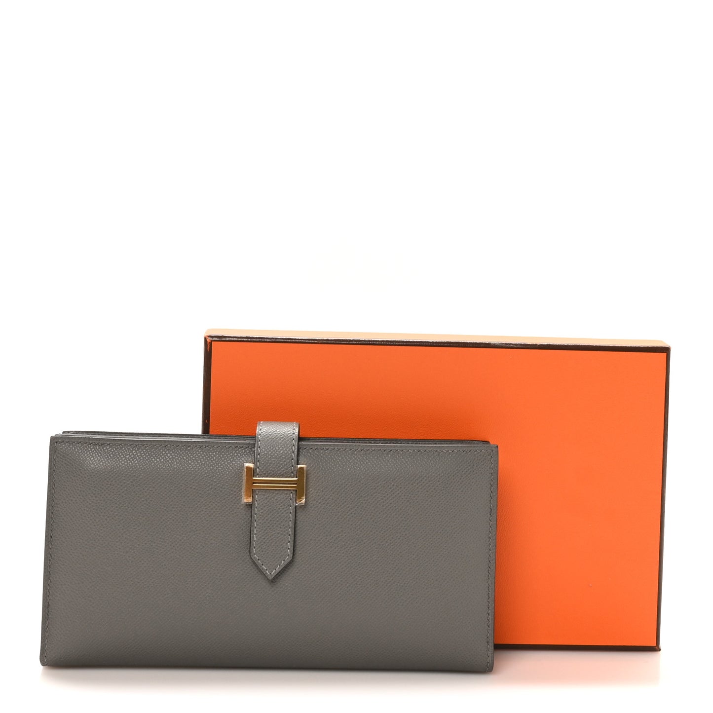 Grained Monsieur Bearn Gusset Wallet Gris Meyer