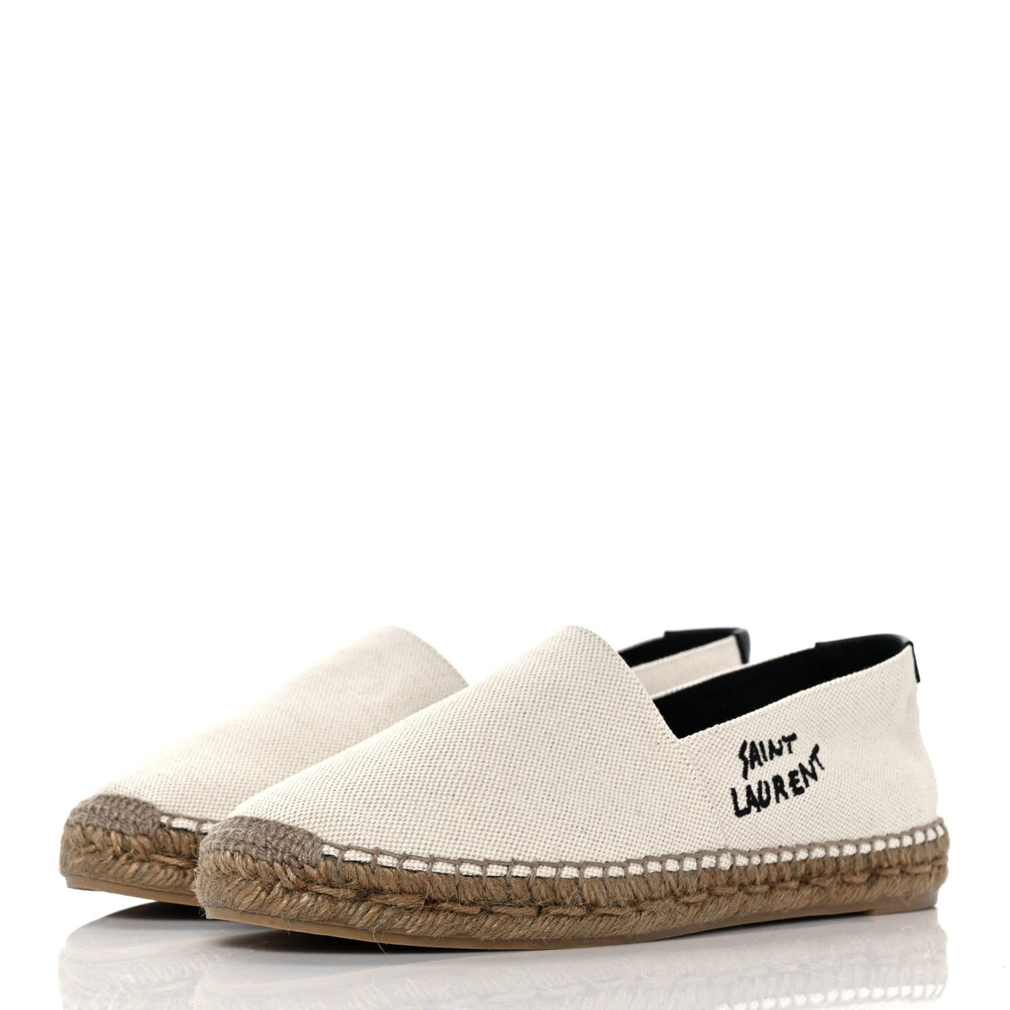 Canvas Nappa Elba Light Logo Embroidered Espadrilles 40 Ecru