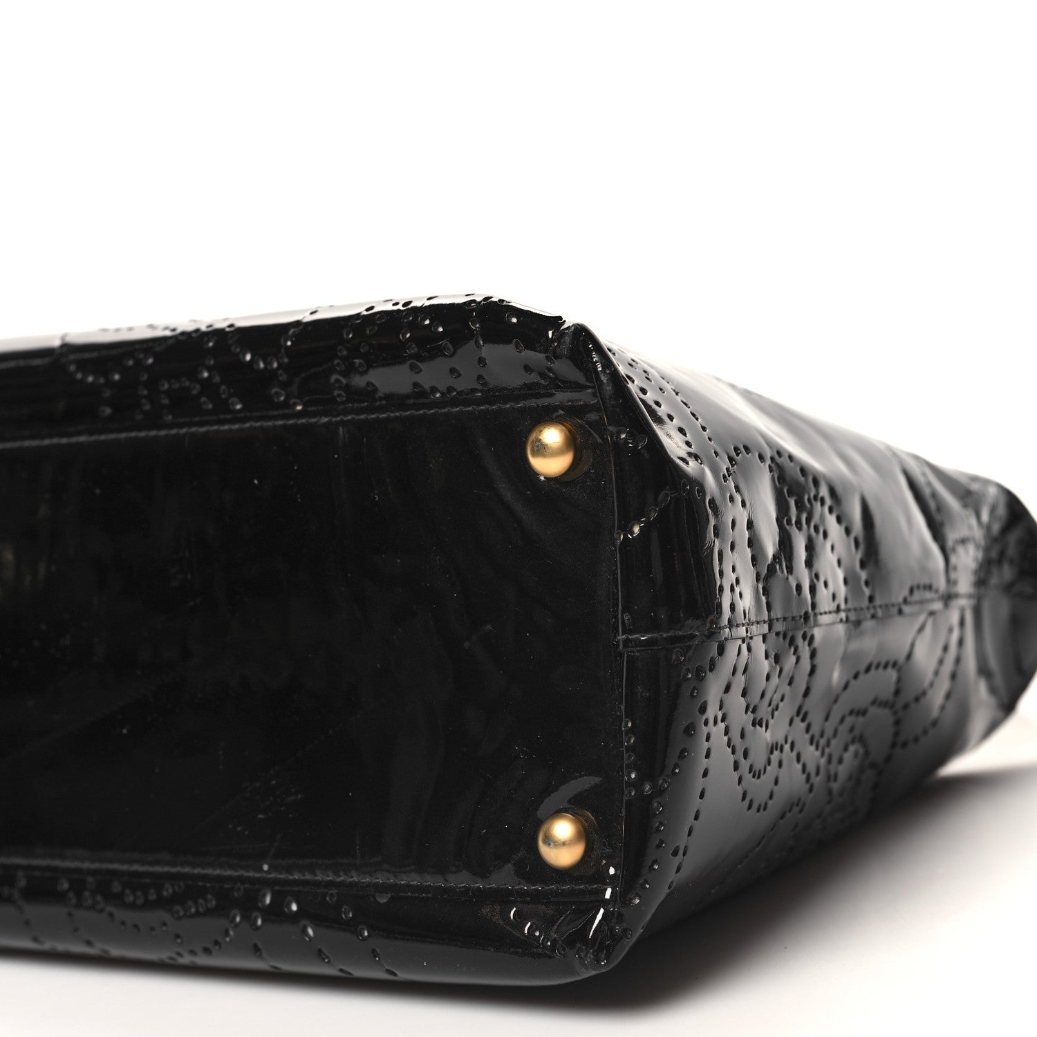 Chanel Patent Perforated Camelia Hobo Black 10 of 11