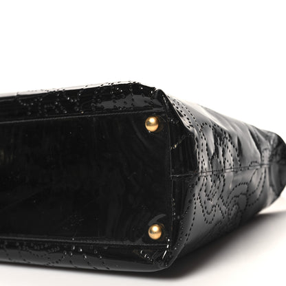 Chanel Patent Perforated Camelia Hobo Black 10 of 11