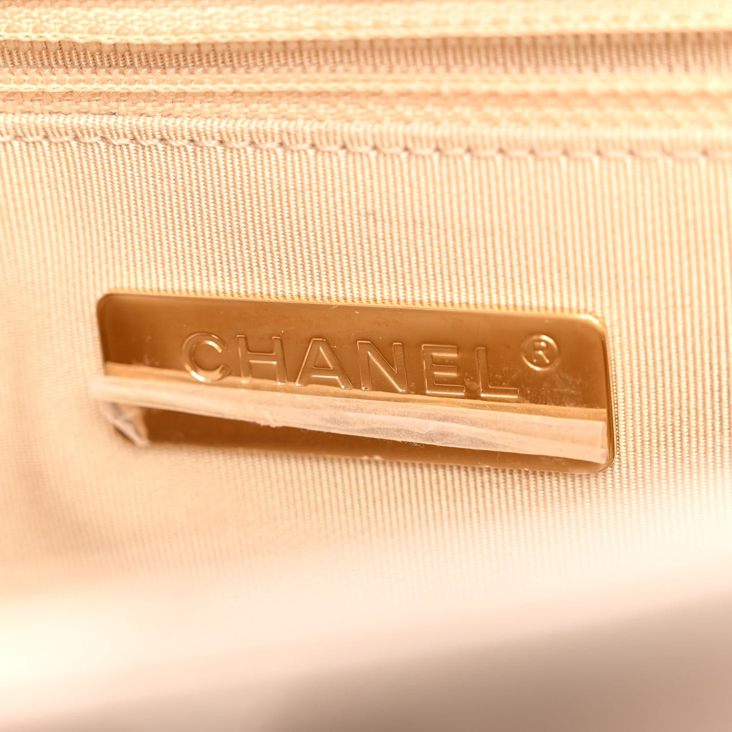 Lambskin Quilted Medium Chanel 19 Flap Light Beige
