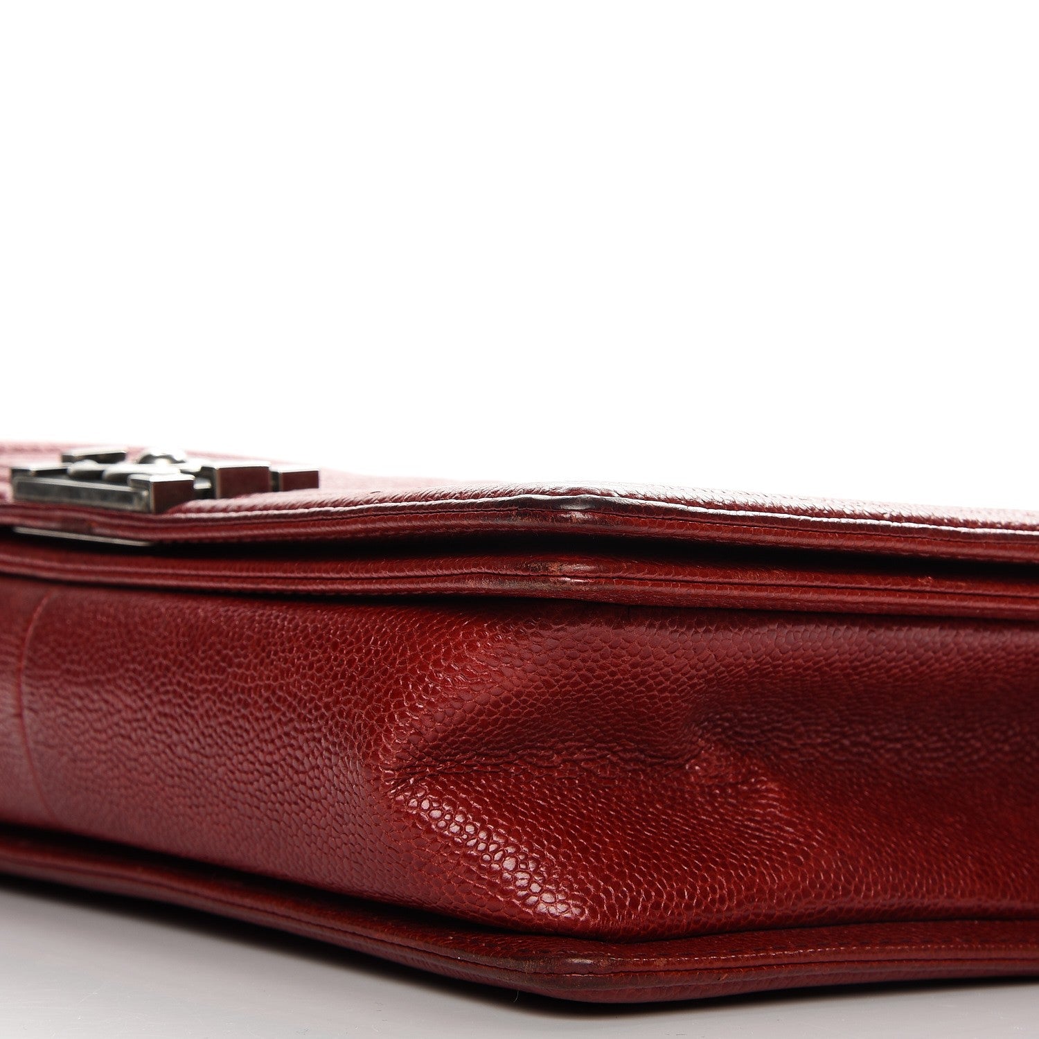 Chanel Caviar Quilted New Medium Boy Flap Dark Red 10 of 12